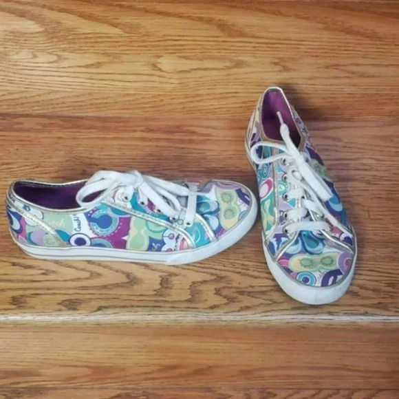 Coach Dee Pop Graffiti Signature Sneaker 6M Y2K Dopamine Old Money Retro - Picture 1 of 8